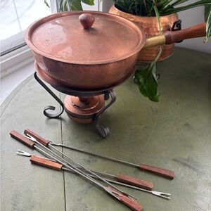 Copper Fondue Set with Skewers